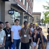 group of students downtown